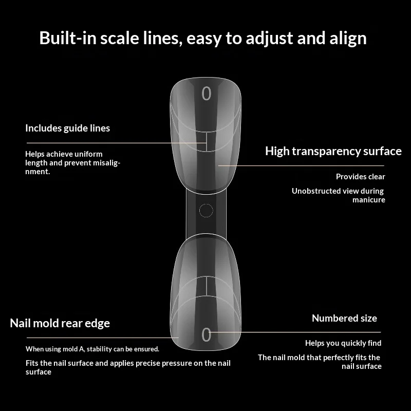 140개 듀얼 폼 내부 아크 라인 인조 손톱 타원형 사각형 코핀 윗부형 퀵 매트 네일 몰드 네일 연장용
