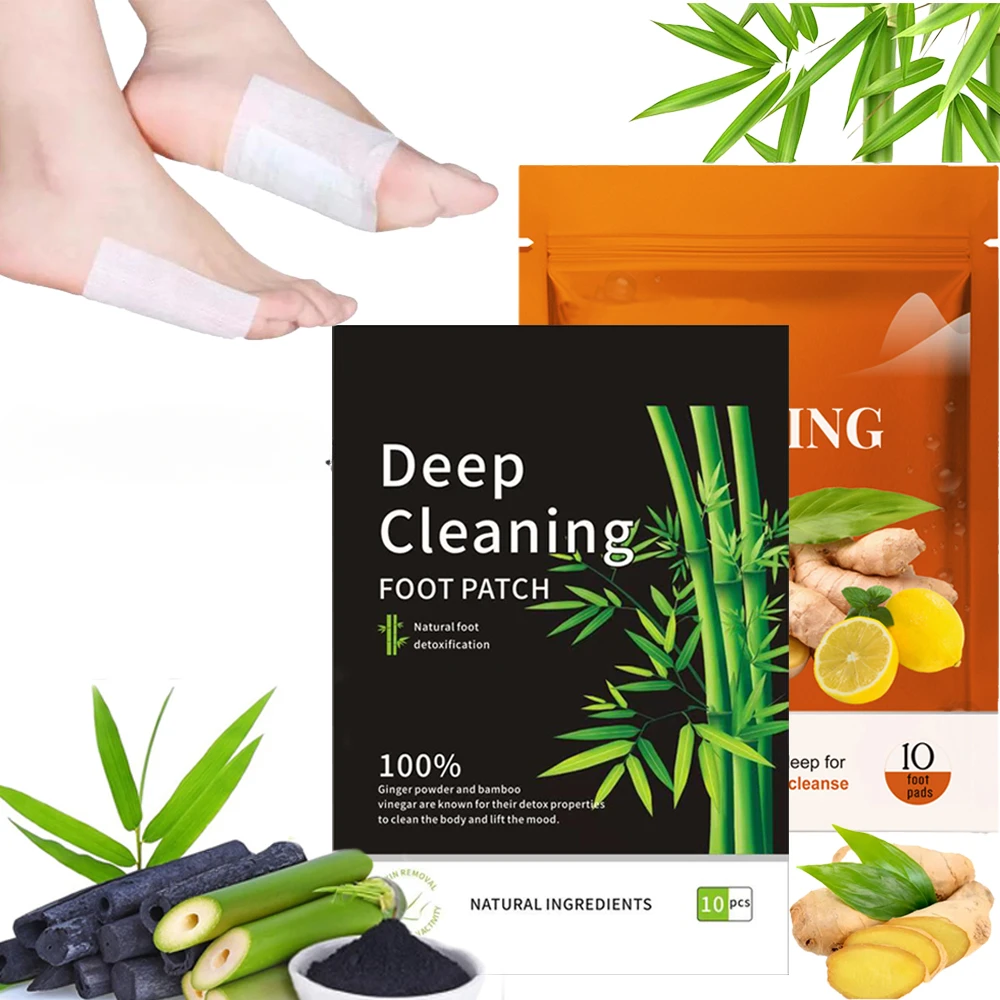 FootPatchDeepCleansingforBetterSleepPremiumBambooCharcoalFootPadsWithGingerPowder