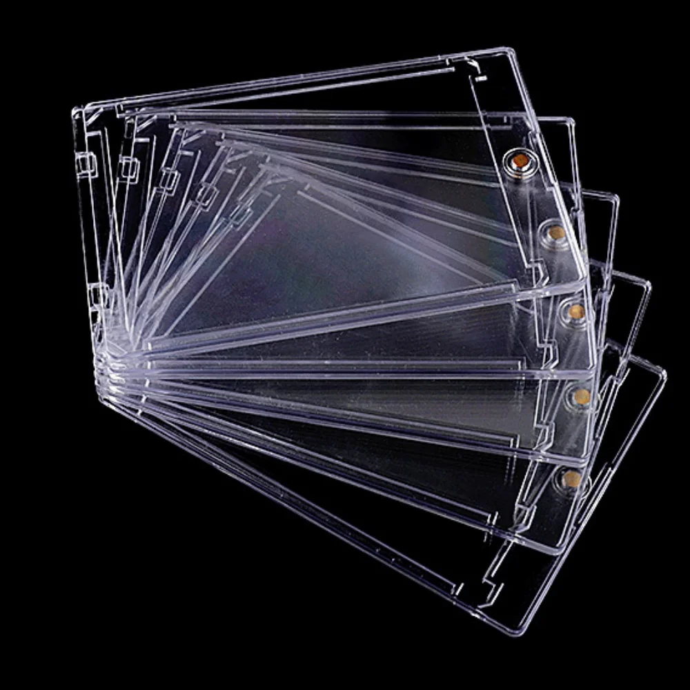10PCS Magnetic Cards Holder 35PT Hard Plastic Storage Boxes Uv-Resistant Acrylic Card Holders for Collectors Display Box
