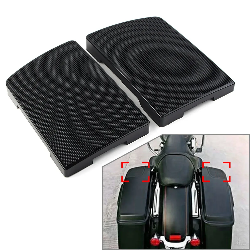 

2Pcs Motorcycle Saddlebag Lid Speaker Grills Covers For Harley Davidson Touring Street Road Glide FLHT FLHR FLTR FLHX 1993-2013