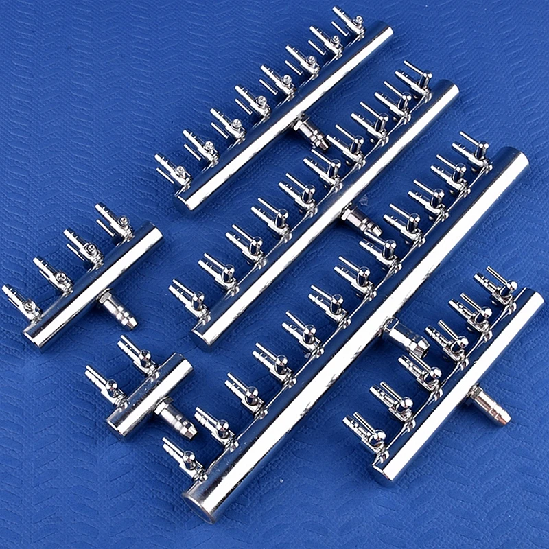 Stainless Steel Air Hose Distributor 2~12Way Aquarium Air Pump Flow Distributor Fish Tank Oxygen Pump Regulating Valve Splitter aquarium accessories aquarium air pump accessories aquarium air splitter valve aquarium air regulator valve
