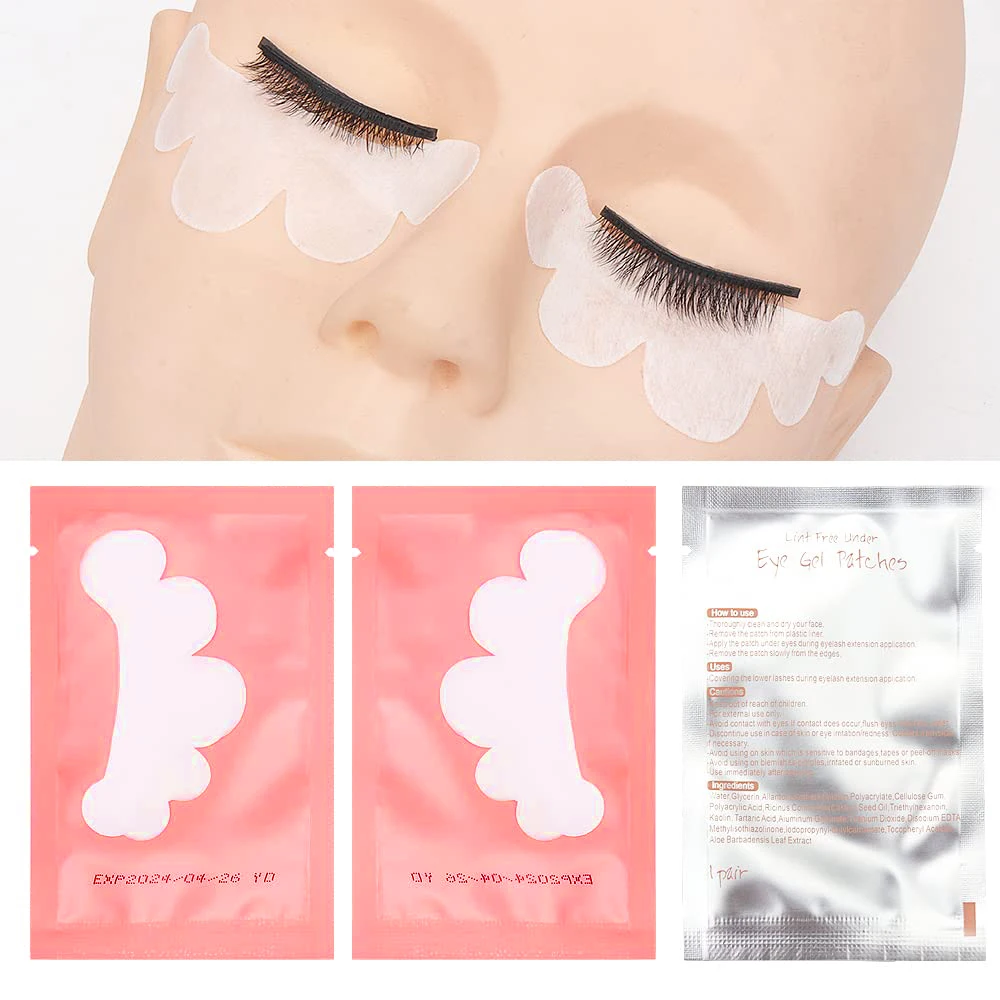 Eyelash Extension Supplies 10/50 Pairs Eye Under Gel Pads Cloud Shape Eyelash Extensions Patches Lash Extension Lint Free Under Hydrogel Eye Mask Pads