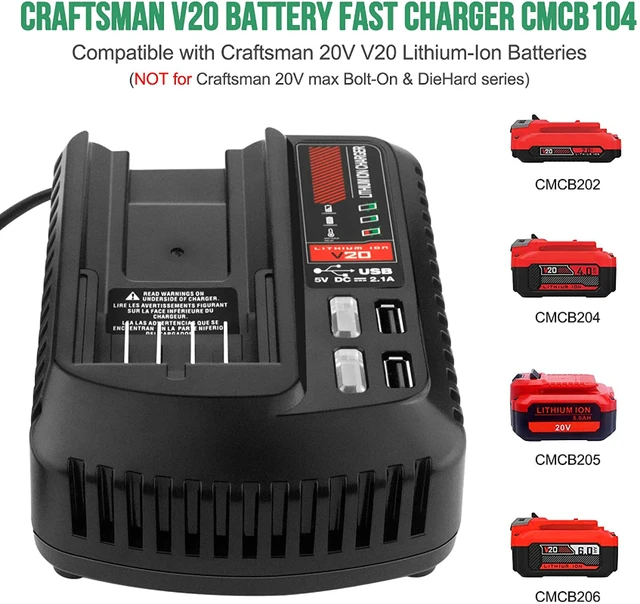 High Quality Battery Charger For Craftsman V20 20V MAX Series Li-ion Battery  