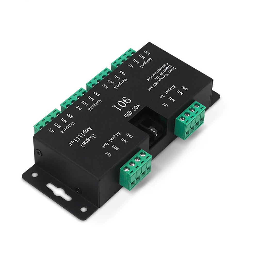 

Усилитель сигнала SP901E SPI для Pixel WS2811 WS2812B, ретранслятор Пиксельной светодиодной ленты RGB, ретранслятор сигнала, дизайнерская цветная лента
