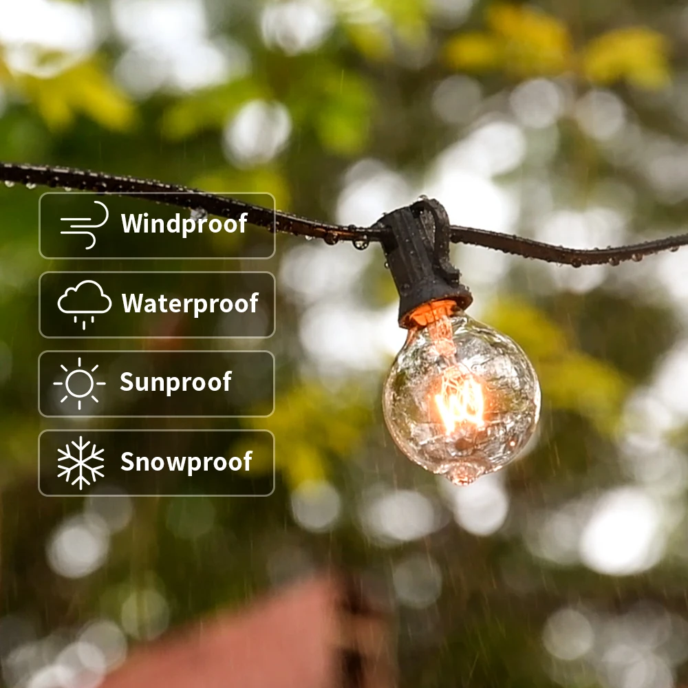 30M Outdoor Garland Light Clear Festoon Globe Bulb Christmas Lights Patio Fairy String Street Garlands For New Year Decorations led string lights decorative lights string lights led fairy lights