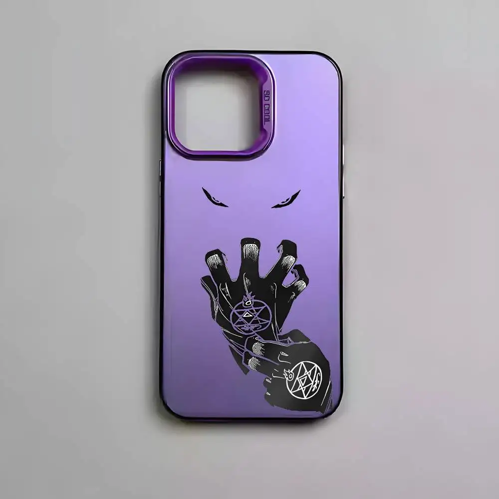 Multicolor Matte Laser Metallic Aurora Anime Phone Case