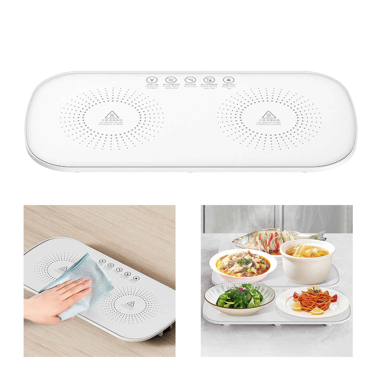 Electric Warming Tray 50W Food Warmer Constant Temperature Table Heating Plate for Kitchen Restaurants Home Insulation Board 4