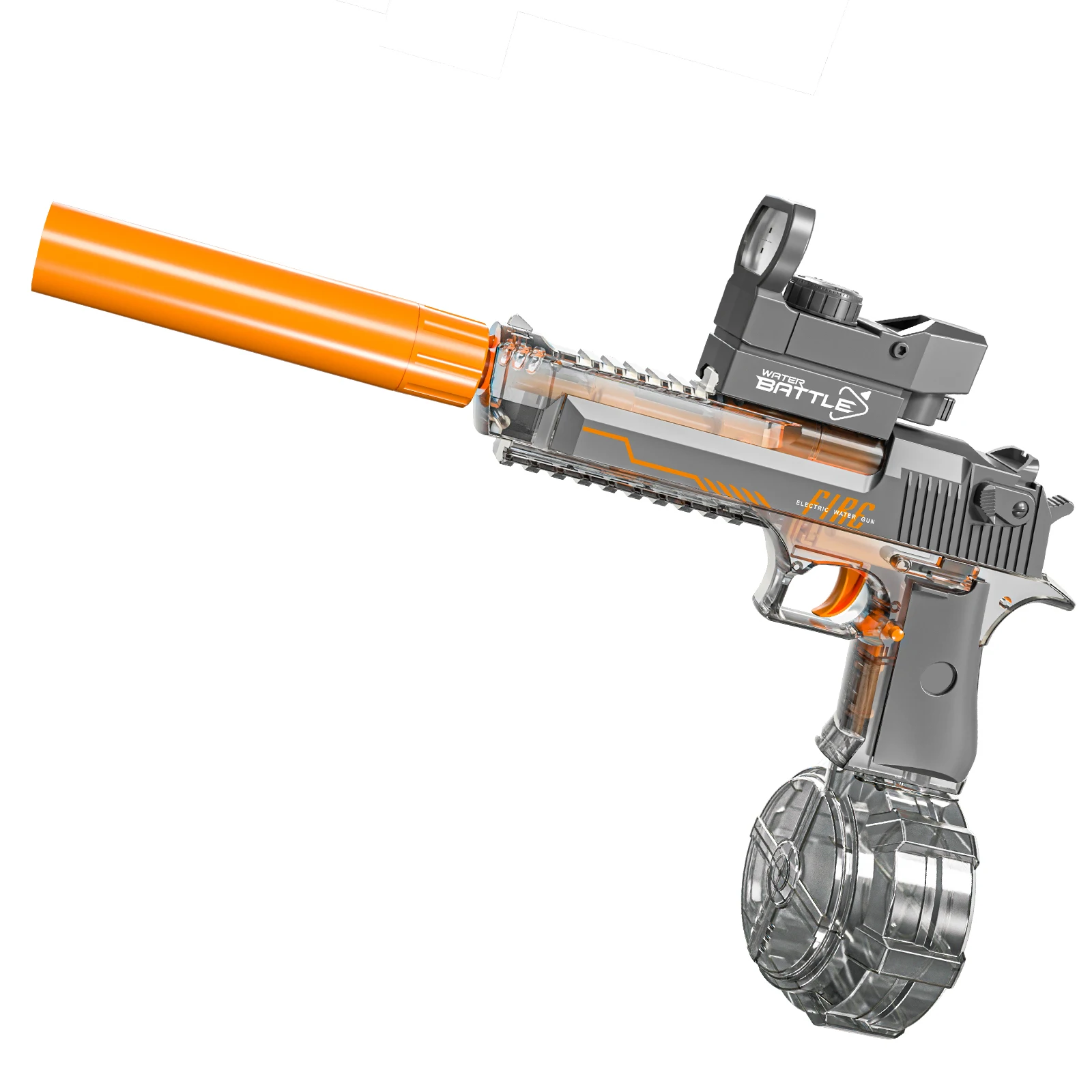 New Transparent Desert Eagle Linked Version Electric Water Gun Large Capacity Continuous Shot Water Fight Kid Gun Toys