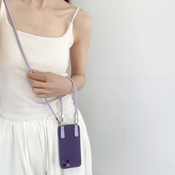 Versatile Crossbody Lanyard Wrist Strap Silicone Phone Case for OPPO Find X9 (Drak Purple)