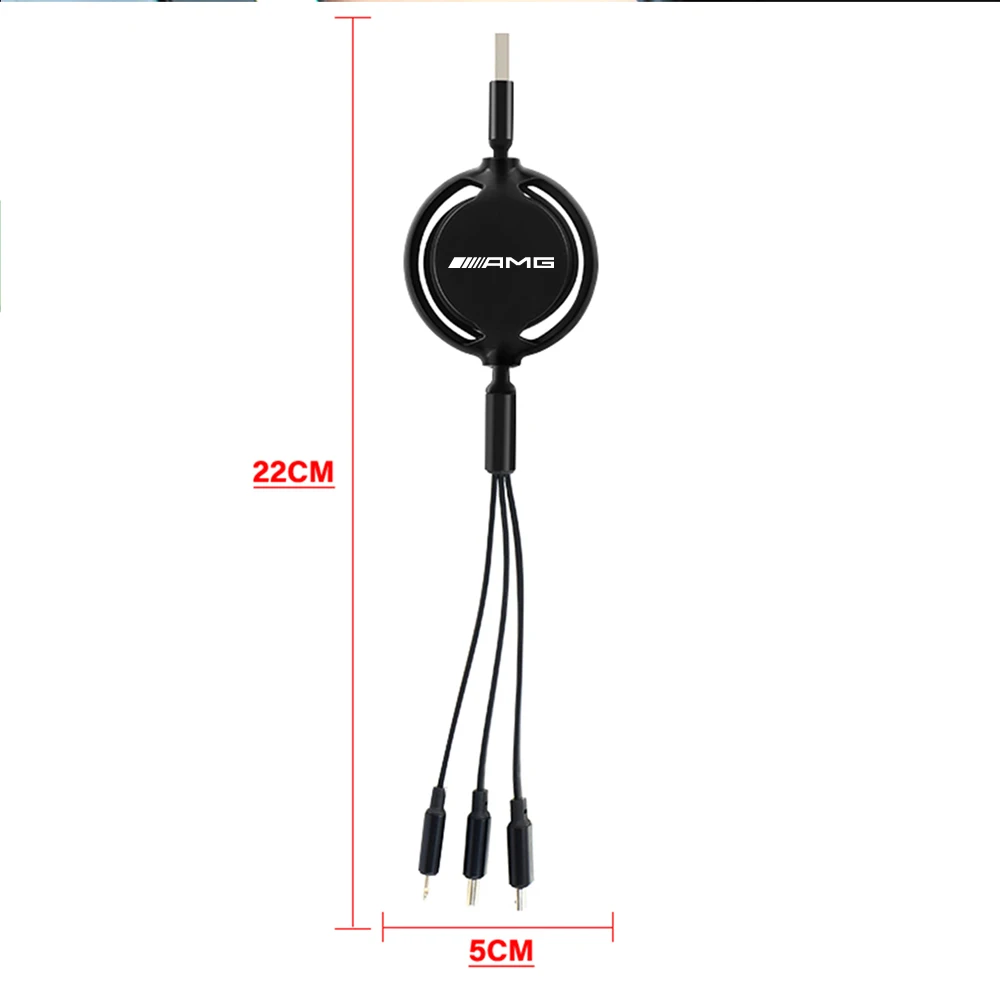 3-In-1 Data Cable Scalable Phone Fast Charging Charger For AMG Logo For Benz W204 W213 W205 W211 W176 Cla Smart 451 W212 W177 2 S71b6df5ec1874f449351c6a524ce16bca