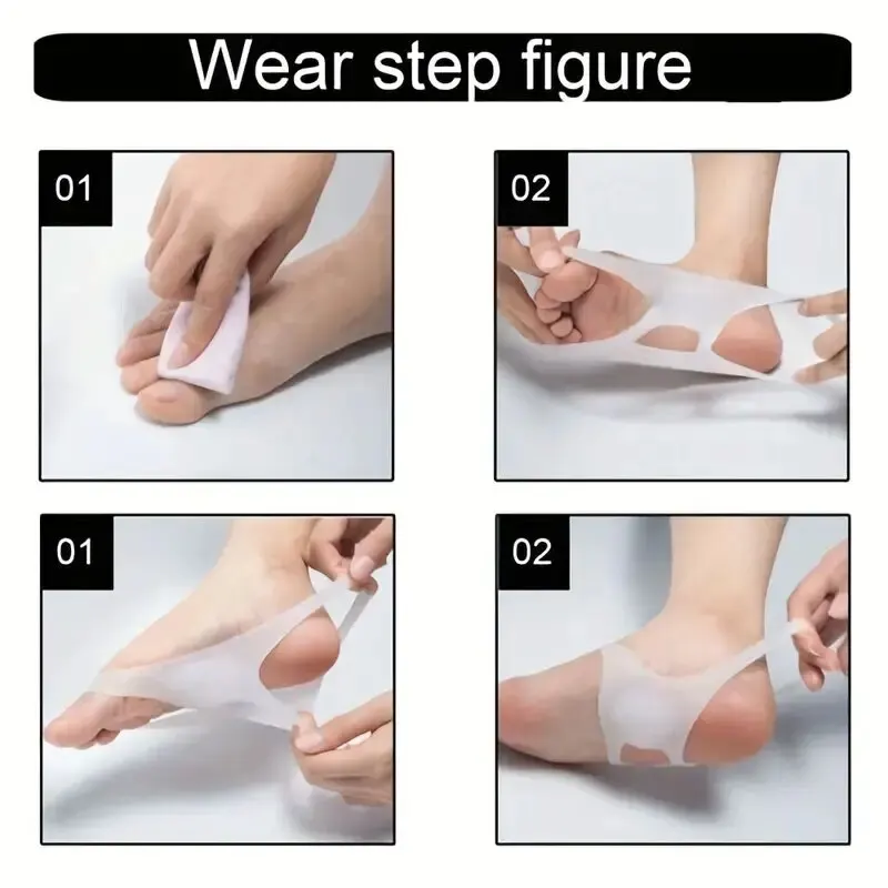 Arch Support Insoles 1 Pair Soft Sleeves Gel Silicone Breathable Elastic Orthotics Flat Foot Correction Feet Cushion Pads