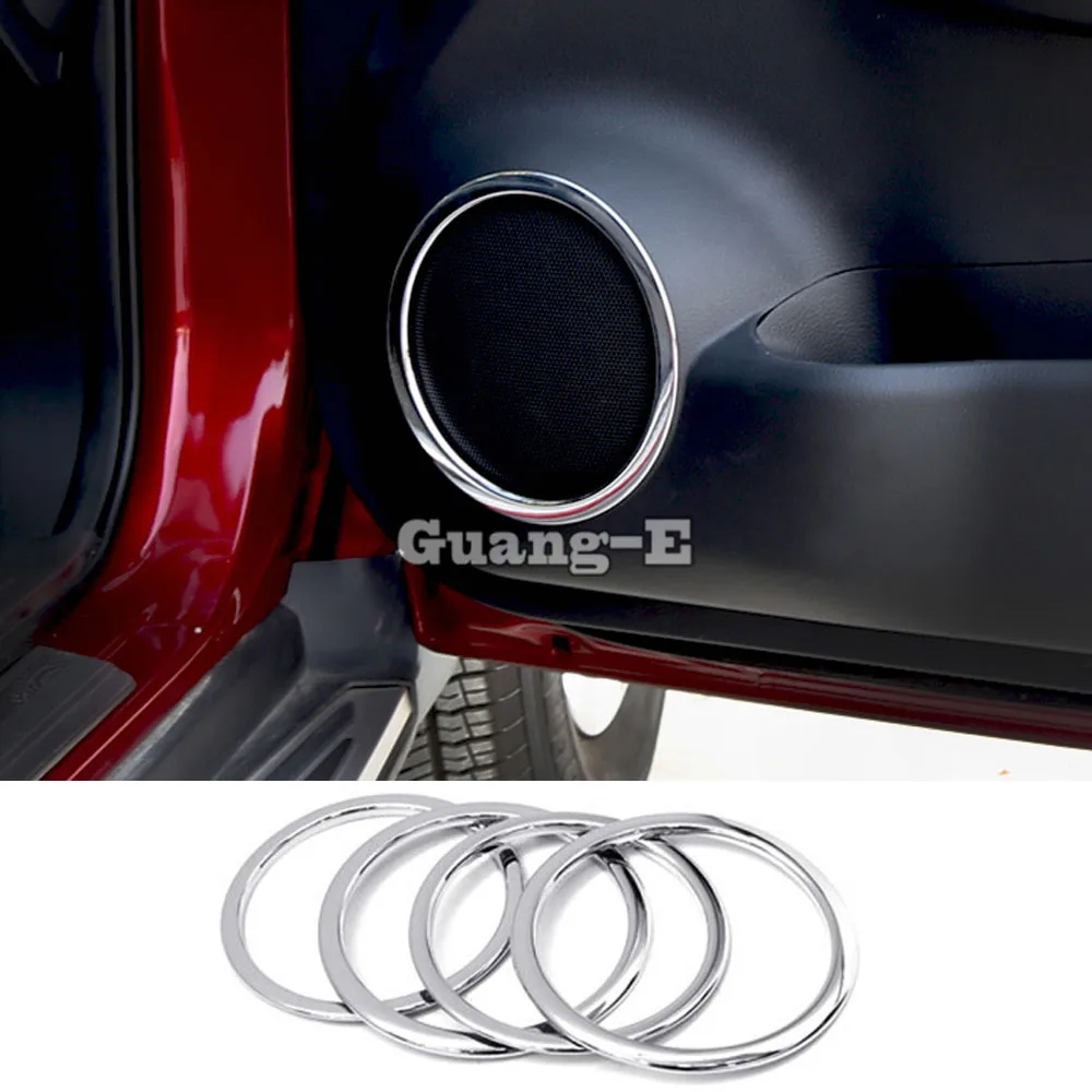 Per Nissan X-Trail Xtrail T32/Rogue 2014 2015 2016 Door Styling Abs Chrome Audio Speak Sound Cover Ring Circle Lamp Trim 4Pcs