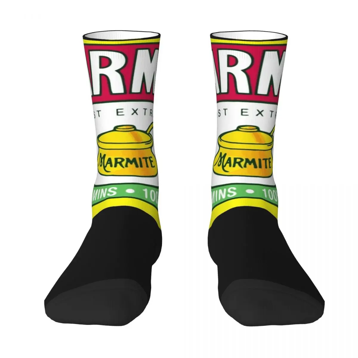 

Marmite логотип дрожжевые носки чулки с пальцами Спорт яркие Подвязки Короткие носки мужские женские