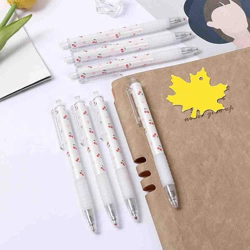벚꽃 프레스 젤 펜, 글쓰기 일기장 메모 학생 문구, 검정 미세 포인트, 0.5mm, 10 개