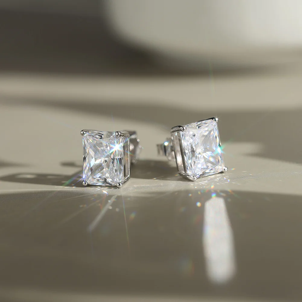 ORSA JEWELS D Farbe Radiant Cut Moissanit Diamant Exquisite 925 Silber Ohrstecker für Frauen Glänzende Ohrringe Schmuck SMOE06 – Detail 9