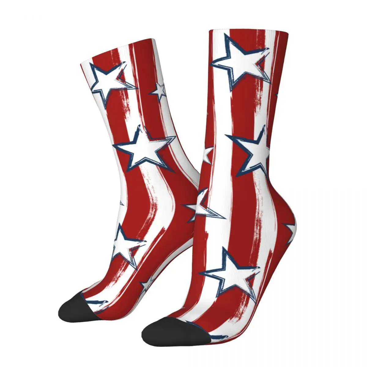 

Scribble Star Stripes Socks Merch For Men Women Graffiti geometry America Warm Socks Super Soft Wonderful Gifts