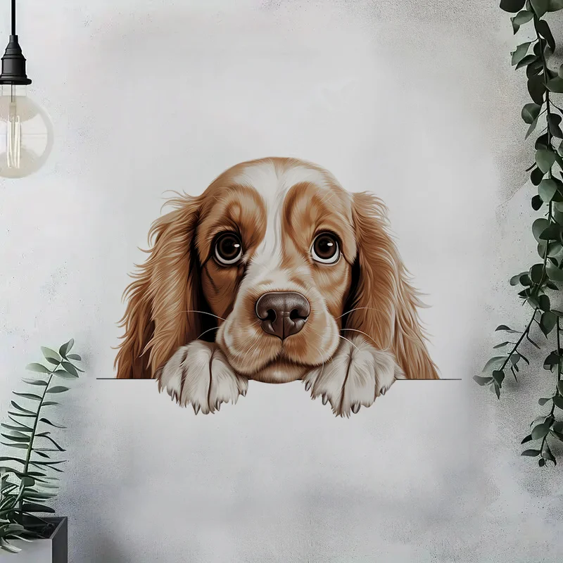 90931# American Cocker Spaniel Dog Self-Adhesive Toilet Stickers,Wall Decal Removable, Vinyl Car Sticker for Bathroom Decor