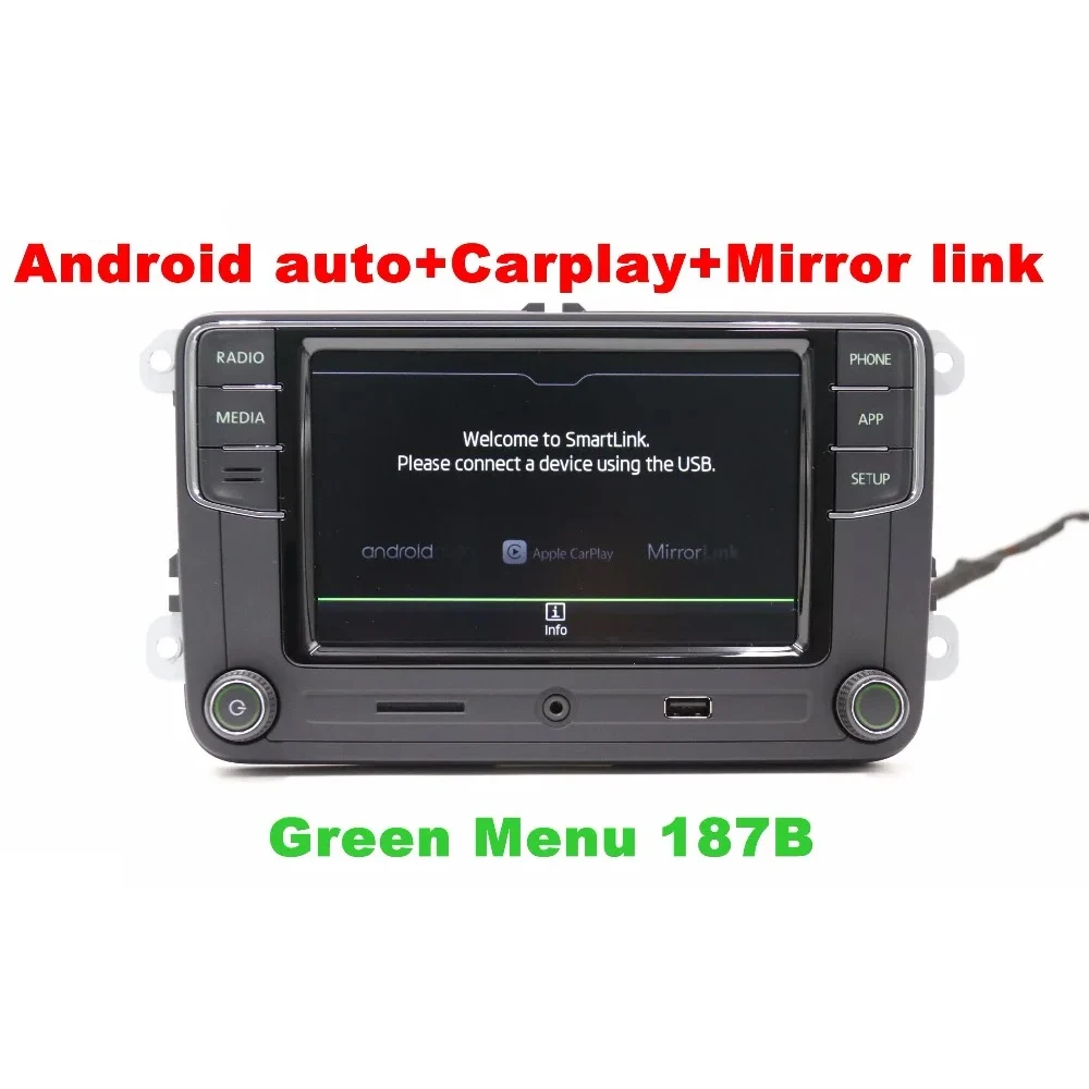 

RCD510 RCD330 RCD330G Plus Radio Green Button light Carplay Android Auto For Skoda Octavia Fabia Superb Yeti