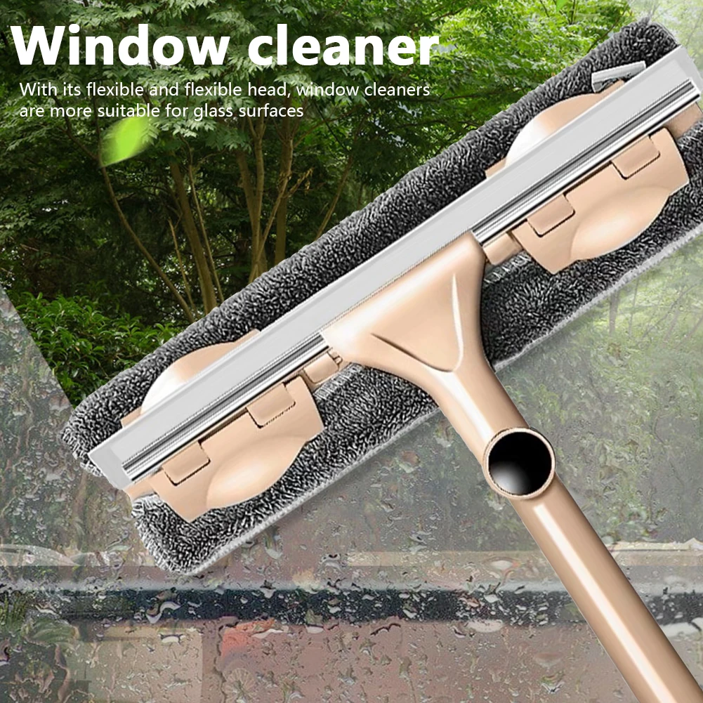 Window Cleaner Brush Doublesided Cleaner Silicone Rotating Head Mop