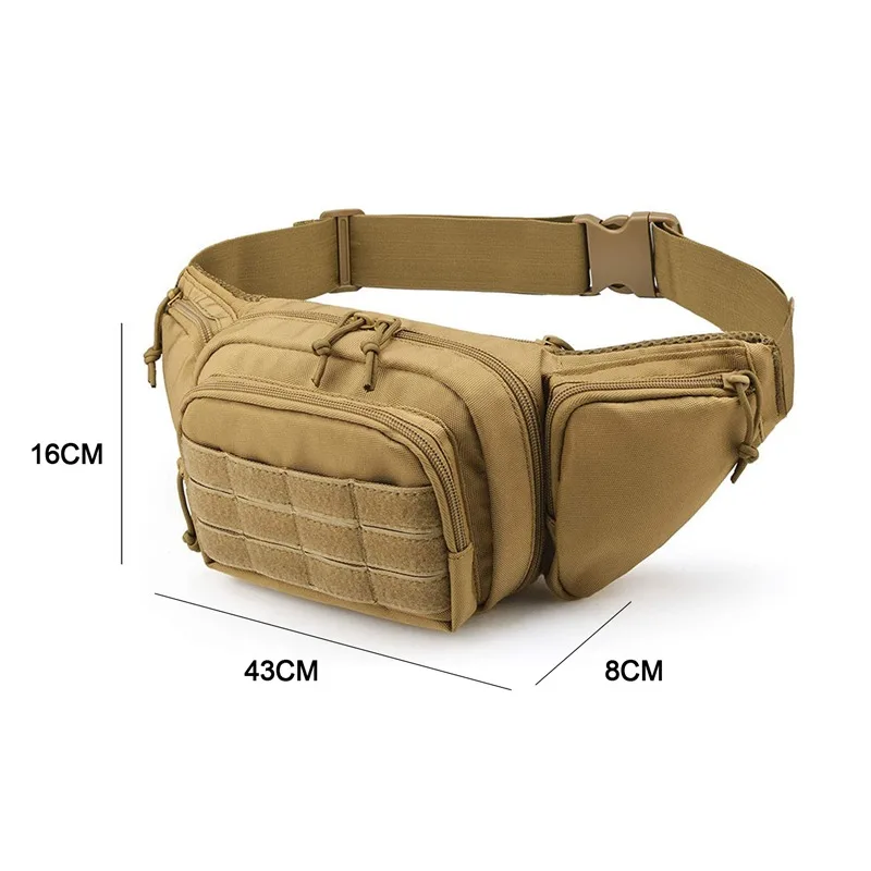 Tactical Waist Bag Gun Holster Military Fanny Pack Sling Shoulder Bag Outdoor Chest Assult Pack Concealed Gun Carry Holster