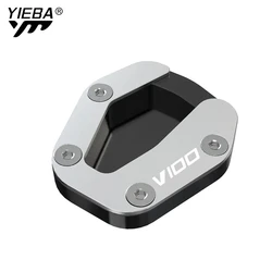 Side Stand Enlarger Kickstand Extension Plate Pad for Motorcycle Accessories (V100 Silver)
