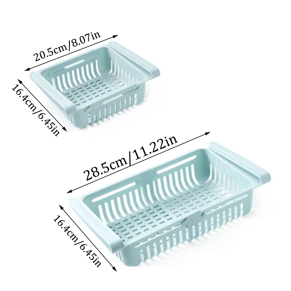 1Pc Refrigerator Storage Basket Flexible Expandable Fridge Organizer Drawer Storage Rack Fresh Box Freezer Box