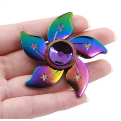 2022 New Dazzle Colorful Fidget Spinner Zinc Alloy Finger Spinner Metal Decompression Toy Exercise Finger Degree of Flexibility