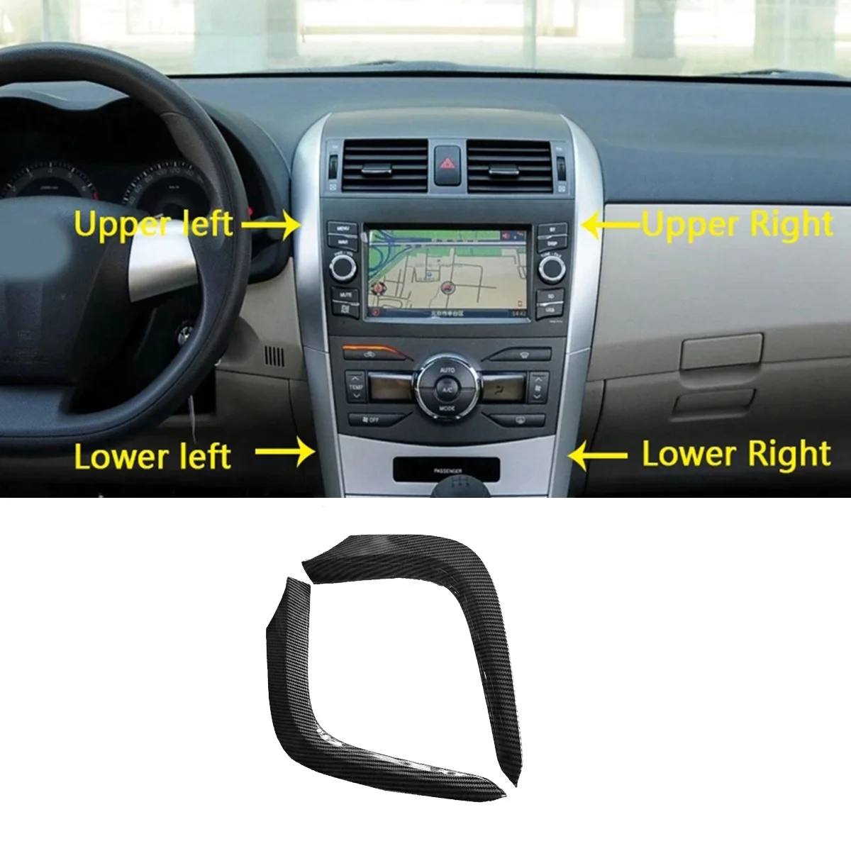 

1Set Car Dashboard Air Vents Trim Strip for Altis 2007-2013 Air A/C Outlets ABS Carbon Fibre Trim Cover