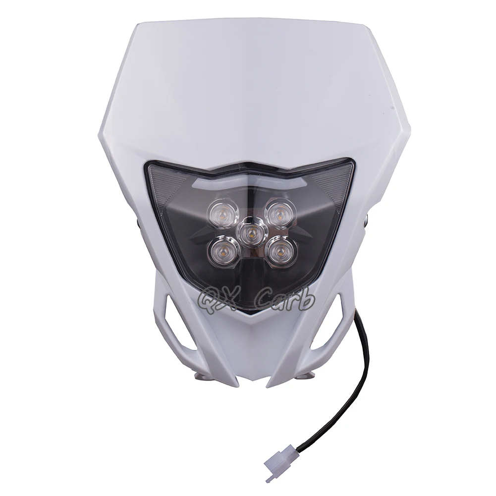 Phare LED Avant Pour Moto Cross/enduro (Honda CRF250F, KTM EXC, Etc.) - Blanc, Aluminium, Assemblage Complet