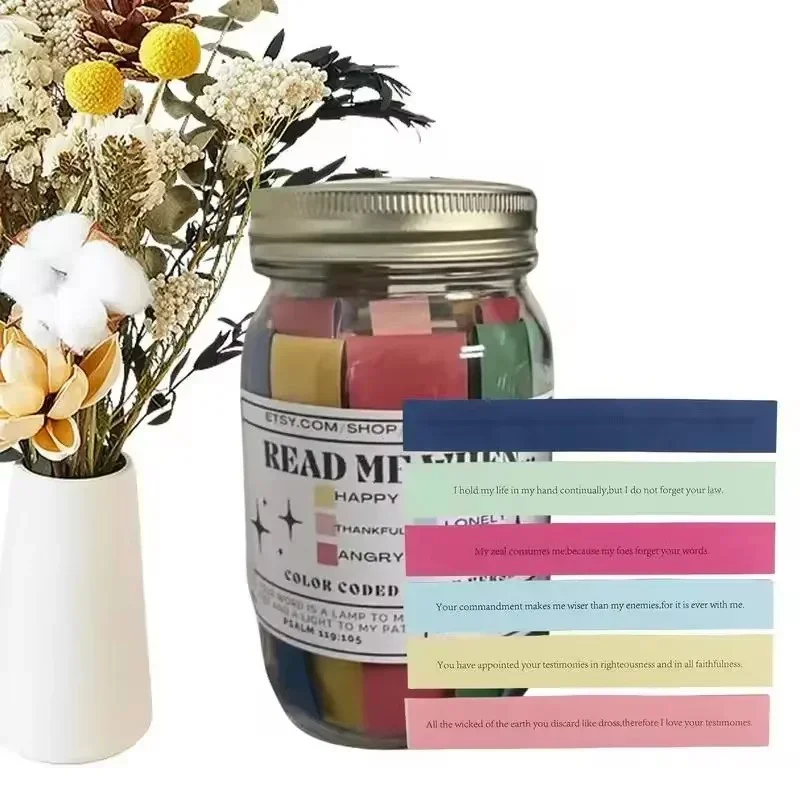 Bible Verses Jar for Emotions and Feelings Bible Verses in a Jar Savings Comfort in God's Word Storage