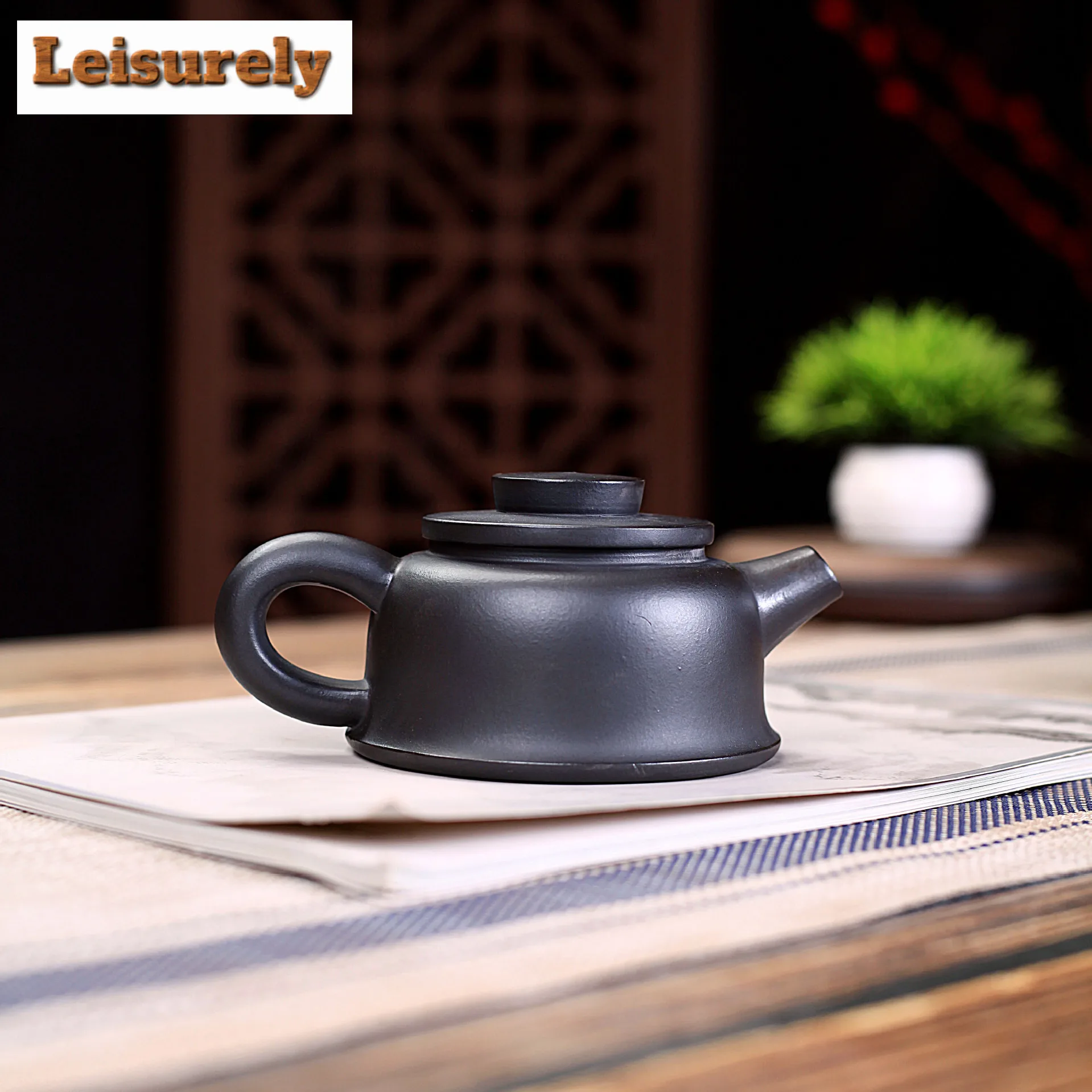 210ml Retro Yixing Purple Clay Teapots Handmade Pot Raw Ore Stone Yellow Mud Kettle With Strainer Chinese Zisha Tea Set Cafes