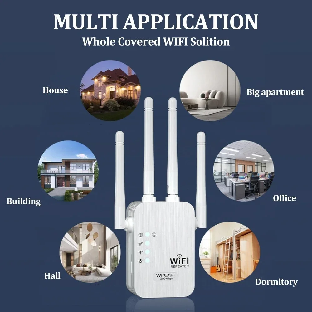 Wifi Repeater Signal Booster Range Extender 2.4G 2LAN 300Mbps repetidor amplificador wireless access point AP