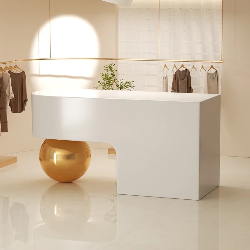 Business Beauty Salon Reception Desks Elegant Luxury Clothing Store Checkout Reception Counter Modern Tavolo Office Furniture