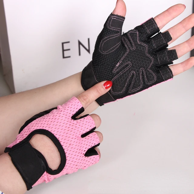 Guantes de levantamiento de pesas para hombre y mujer, mancuernas  transpirables de medio dedo con almohadilla de Gel antideslizante para  entrenamiento de culturismo y gimnasio - AliExpress