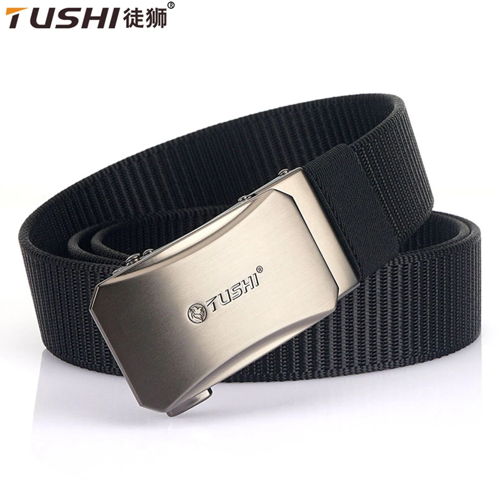 TUSHI Men Belt Nylon Webbing Fabric Tactical Army Canvas Casual Fashion Luxury Designer Jeans Belt for Men Military Sports Strap