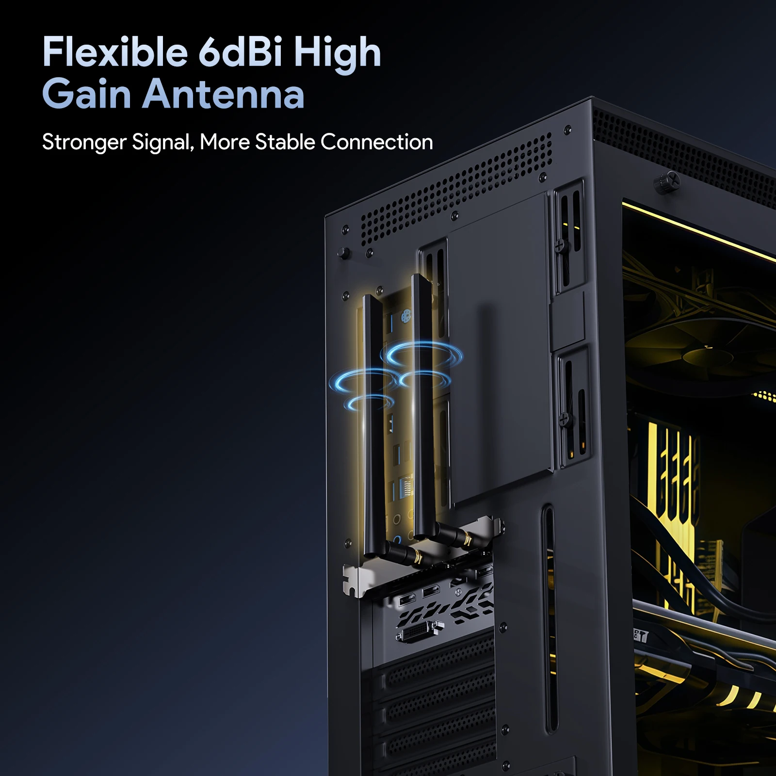 EDUP MT7925 Pro WiFi 7 무선 네트워크 카드 트라이밴드 6GHz 5GHz 2.4GHz 블루투스 5.4 OFDMA 어댑터 (데스크탑 PC 윈도우 리눅스용)