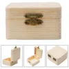 1pc Storage Box Craft Box Home Household Organizer Packing Plain Wood Wooden High Quality Storage Box 8*8*4.5cm 5
