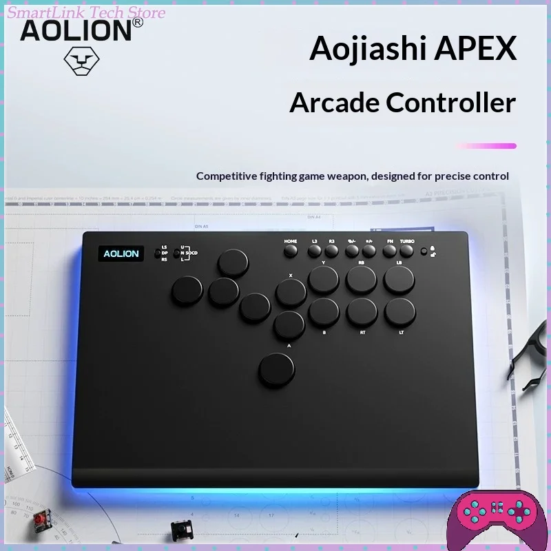 AOLION Apex Hitbox 컨트롤러 아케이드 격투 게임 키보드 스트리트 파이터 6/PC/PS5 스위치용 핫스왑 버튼 컨트롤러