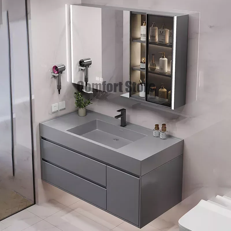 Rock Integrated Bathroom Cabinet  Basin Washbasin Combination Rock Plate Modern Bathroom Cabinets Toilet Furniture YX50BC