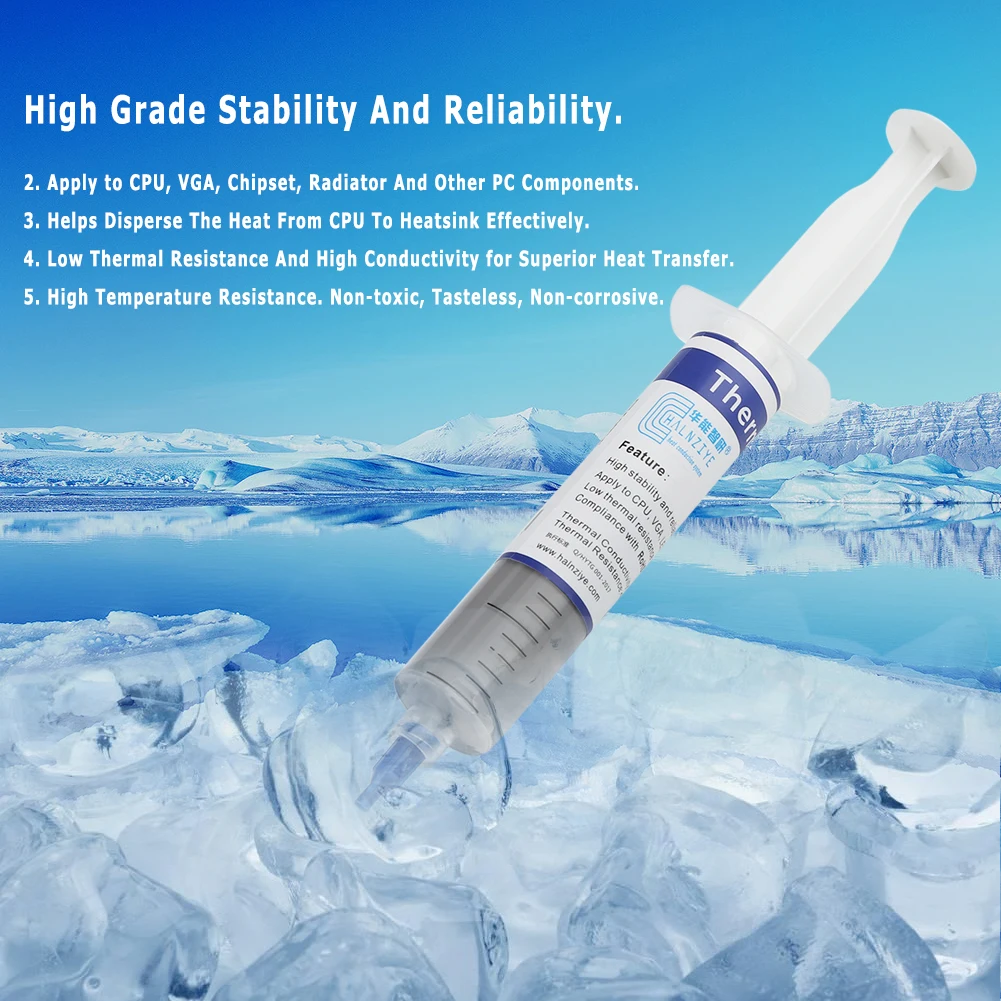 2-10Pcs 30g HY510 Thermal Conductive Grease Paste Grey Silicone Grease Paste Compound Non-toxic GPU CPU Chipset Cooling Tools
