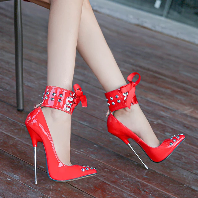Black Shiny ESSENCE Giaro SLICK platform pumps with lock & ankle strap -  Shoebidoo Shoes | Giaro high heels