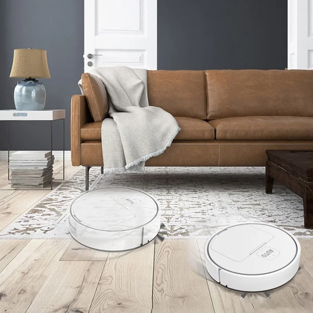 Robotic Vacuum and Mop Combo USB Rechargeable Quiet Cleaning Sweeper Robot 75 Min Runtime for Home Floor Washing Carpet Pet Hair 2