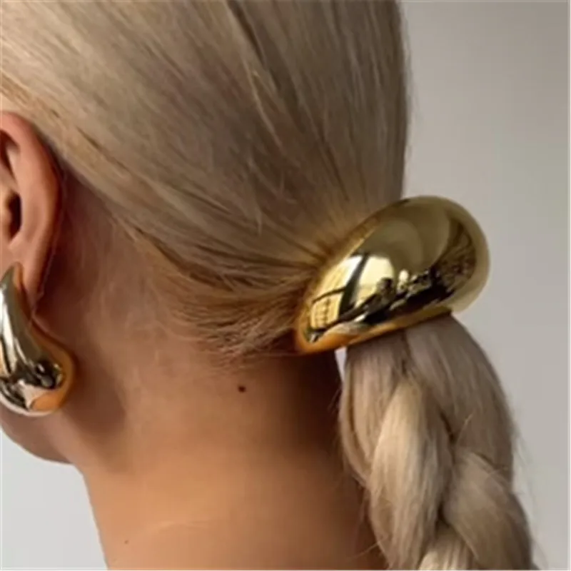 Metal Smooth Elastic Hair Loop HairBands for Women Unique Hair Pin Ropes Jewelry Accessories