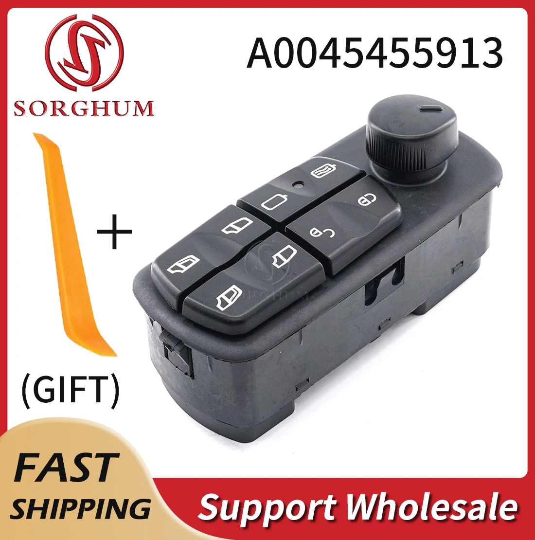 

Sorghum A0045455913 Car Main Power Window Switch Panel For Mercedes-Benz Adigo Atego Axor 1998-2013 Truck Auto Parts A0035455913