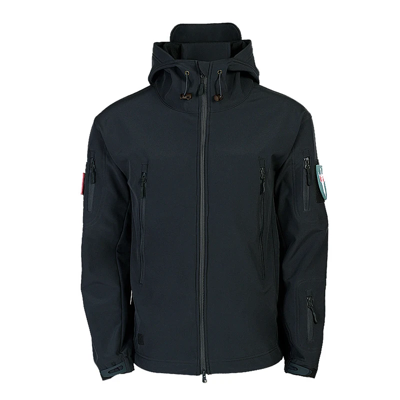 Hiking Jackets CHRLCK Men's Winter Autumn Waterproof Hiking Jackets Tactical Windproof SoftShell Jacket Fishing Camping Climbing Coats Hooded