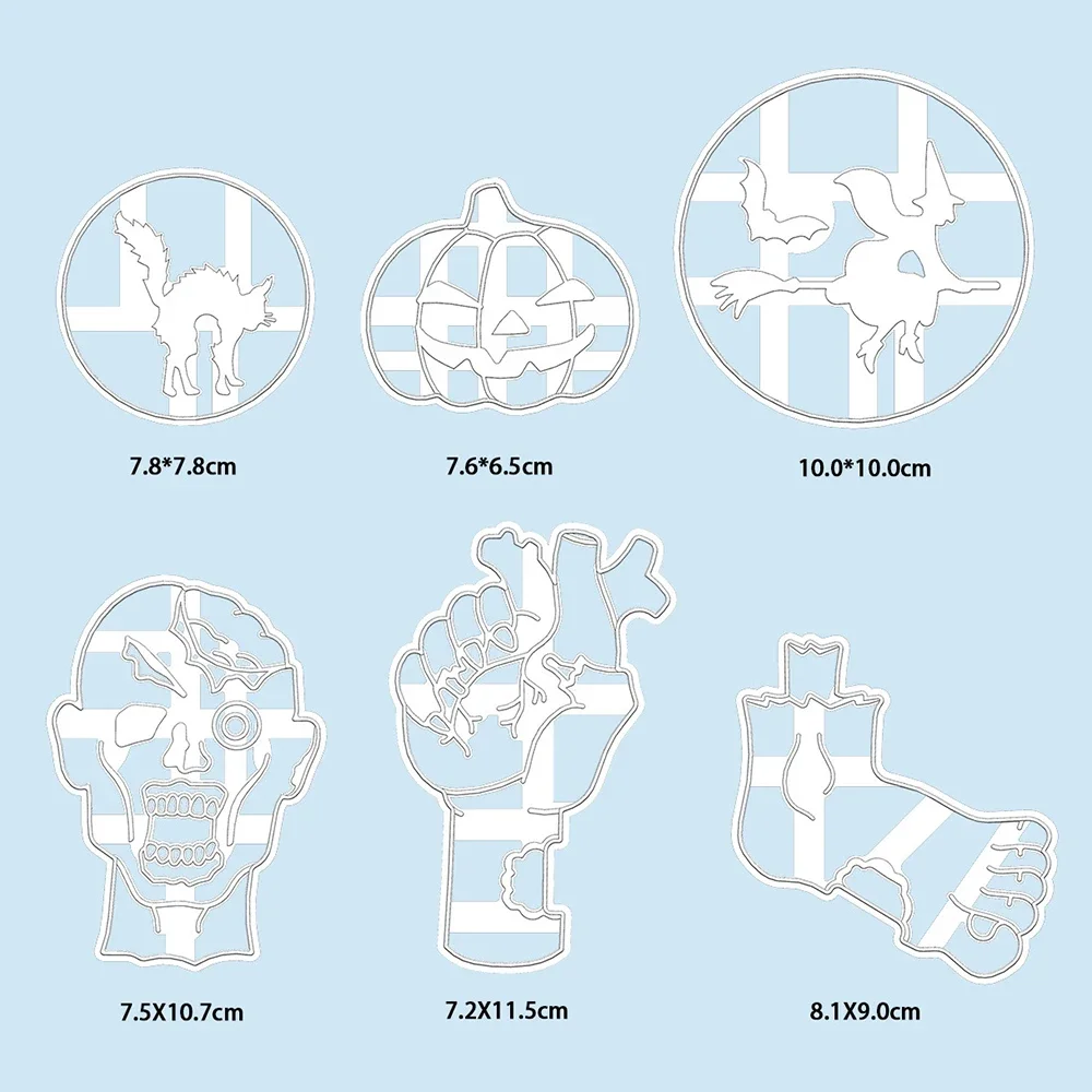 Halloween Cookie Cutters Baking Molds Pumpkin Skull Hand Ghost Biscuit Cutting Tools for Diy Happy Halloween Party Decor