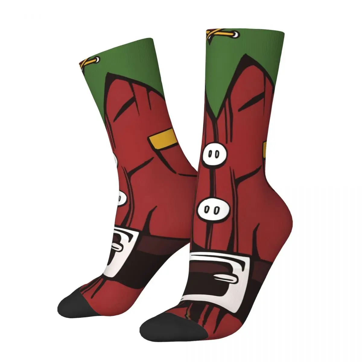 

Santa Claus Funny Happy Men's Socks Christmas Elf Costume Vintage Harajuku Hip Hop Novelty Seamless Crew Crazy Sock Gift Printed