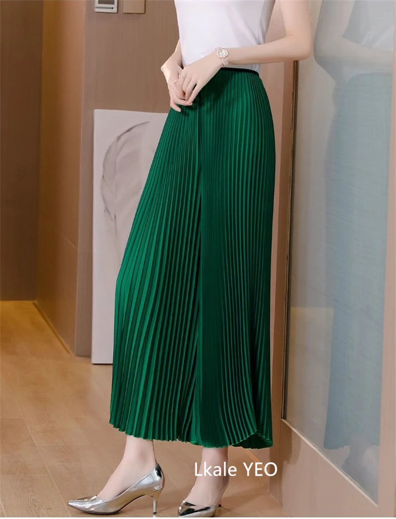 Women's Wide-leg Pants 2025 Spring Summer Loose Korean Version Ladies Leisure Pleated Trousers Elegant Straight Femme Pants
