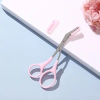Stainless Steel Eyebrow Trimmer Scissors Professional Makeup Tool Beauty Scissors With Comb Facial Hair Removal Grooming Shaping 2