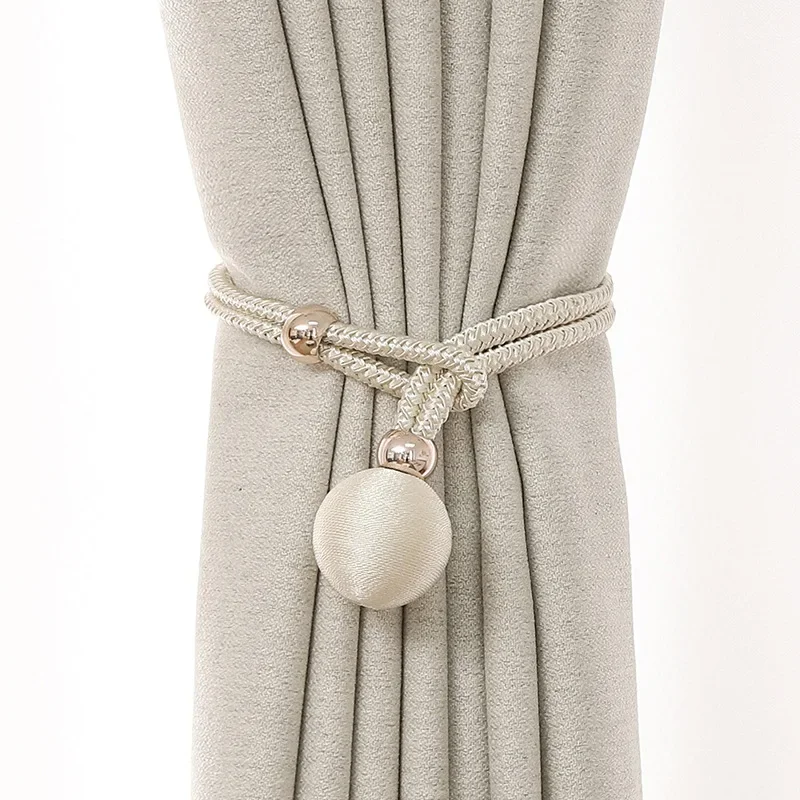 

2024 Curtain Tiebacks Decorative Curtain Ties With Ball Beads High Quality Holder Hook Buckle Clip Curtain Rods Accessoires